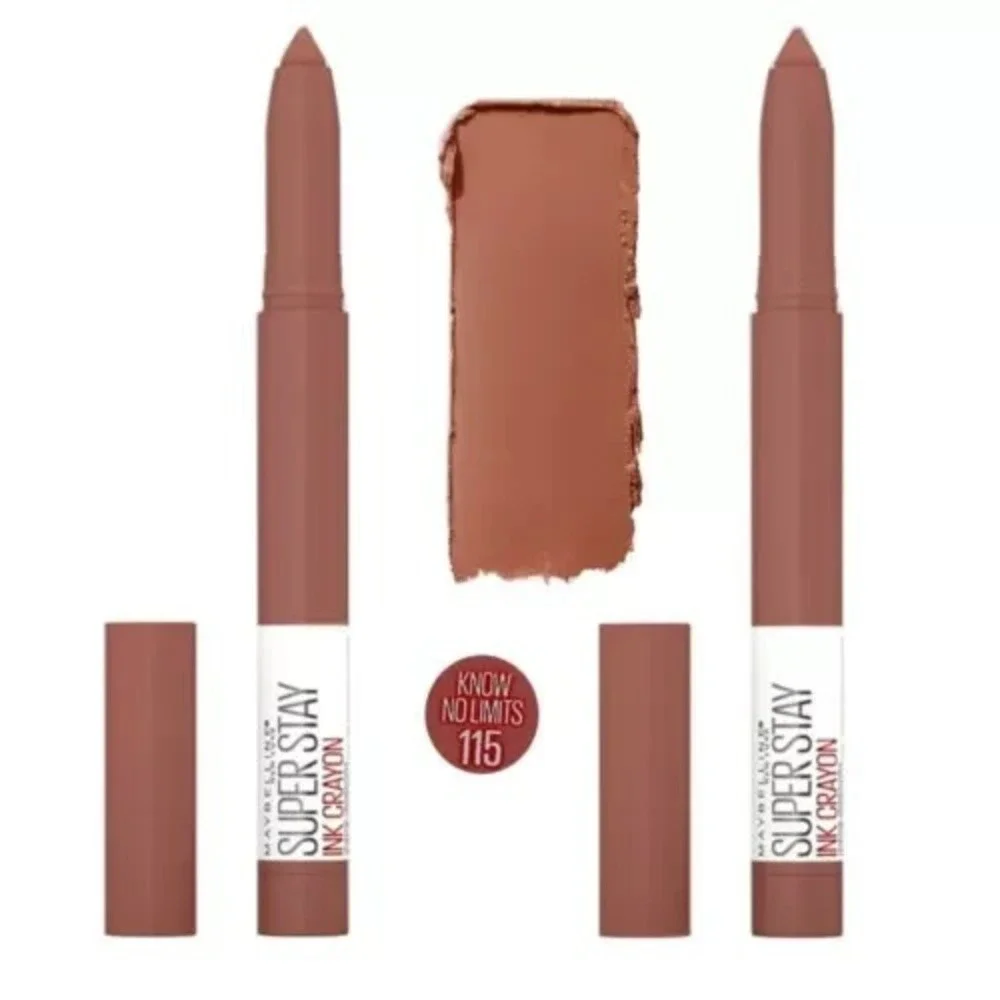 LOT OF 2 Maybelline Super Stay Ink Crayon Lipstick #115‎ Know No Limits